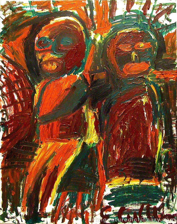 Close-up details showing Erland CULLBERG signature forgery characteristics