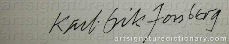 Authentic signature by Karl-Erik FORSBERG on  artwork