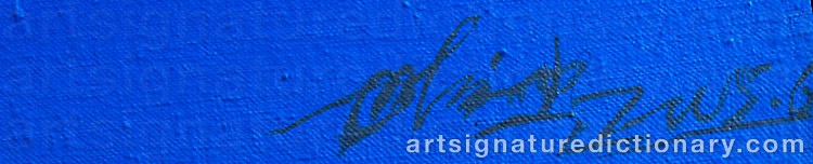 Authentic signature by YAO JUNZONG on  artwork