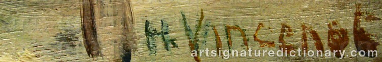 Authentic signature by Henri VINCENOT on  artwork