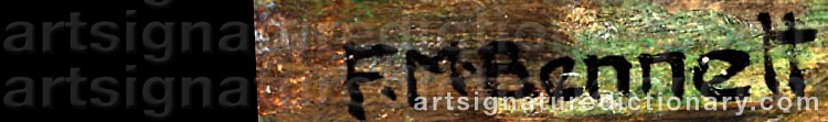 Authentic signature by Frank Moss BENNETT on  artwork