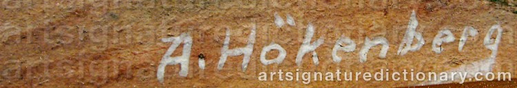 Authentic signature by A. HÖKENBERG on artwork