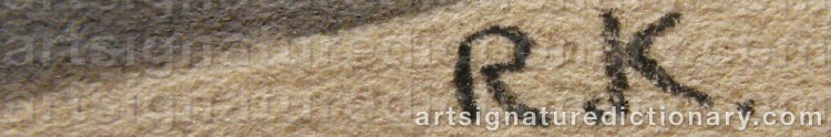Authentic signature by Ragnhild KEYSER on artwork