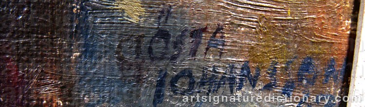Authentic signature by Gösta JOHANSSON on  artwork