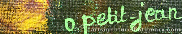 Authentic signature by Odette PETIT-JEAN on artwork