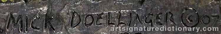 Authentic signature by Mick DOELLINGER on Sculpture artwork