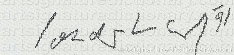 Authentic signature by Kurt Rudolf H. SONDERBORG on  artwork