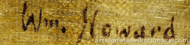 Authentic signature by William HOWARD on  artwork
