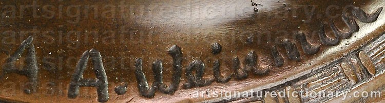 Authentic signature by Adolph Alexander WEINMAN on  artwork