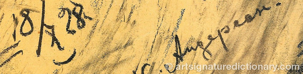 Authentic signature by Vladimir Petrovich ANDERSON on  artwork