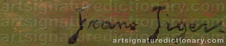 Authentic signature by Frans TIGER on artwork
