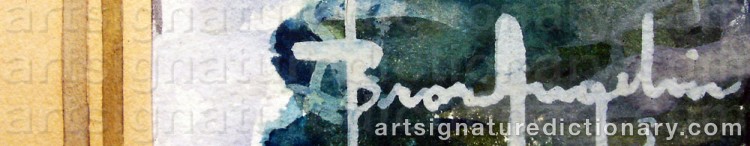 Authentic signature by Bror ANGELIN on  artwork