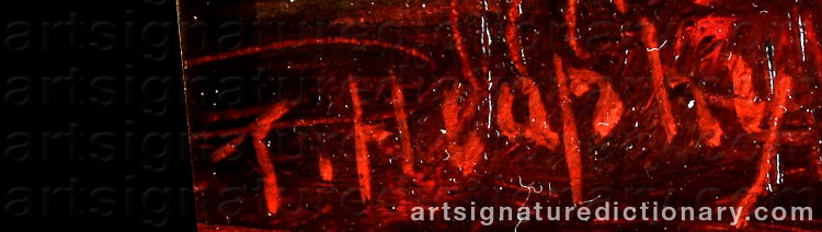 Authentic signature by Thomas Frank HEAPHY on  artwork