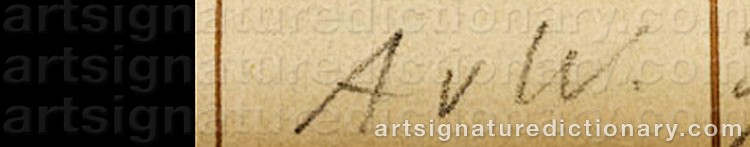 Authentic signature by Anton Alexander Von WERNER on  artwork