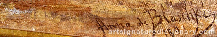 Authentic signature by Anna BLASCHKÉ on  artwork