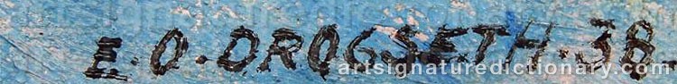 Authentic signature by Eistein Olaf DROGSETH on  artwork
