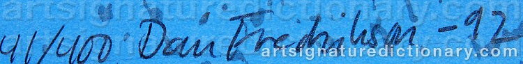 Authentic signature by Dan FREDRIKSON on  artwork