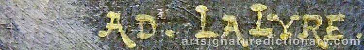 Authentic signature by Adolphe LALIRE on  artwork