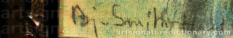 Authentic signature by Björn SMITH-HALD on  artwork