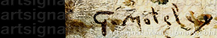 Authentic signature by Jules Georges MOTELEY on  artwork