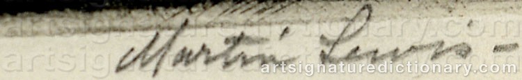 Authentic signature by Martin LEWIS on  artwork