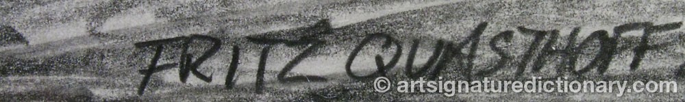 Authentic signature by Fritz QUASTHOFF on  artwork