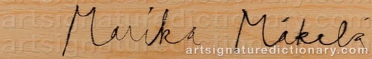 Authentic signature by Marika MÄKELÄ on Painting/Watercolour artwork