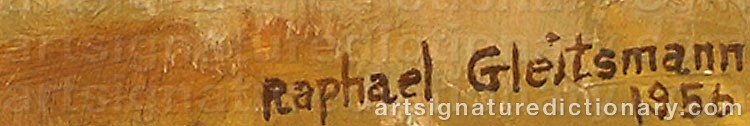 Authentic signature by Raphael GLEITSMANN on artwork