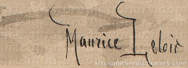 Authentic signature by Maurice LELOIR on Drawing/Graphic/Print artwork