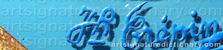 Authentic signature by Fleury Joseph CRÉPIN on  artwork