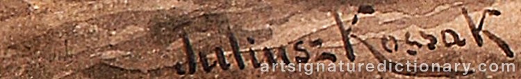 Authentic signature by Juliusz Fortunat Von KOSSAK on Painting/Watercolour artwork