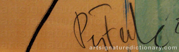 Authentic signature by Per FALK on  artwork