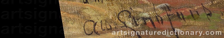 Authentic signature by Albert LINDFORS on  artwork