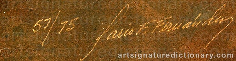 Authentic signature by Mario F. FERNANDEZ on  artwork