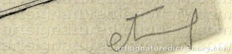 Authentic signature by Sorel ETROG on Painting/Watercolour artwork