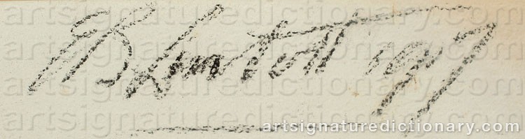 Authentic signature by Edward Barnard LINTOTT on  artwork