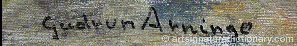 Authentic signature by Anna Gudrun ARNINGE on artwork