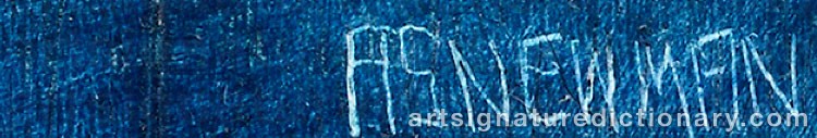 Authentic signature by A.s. NEWMAN on  artwork