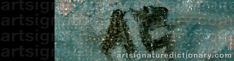 Authentic signature by Arne CARLSON on Painting/Watercolour artwork