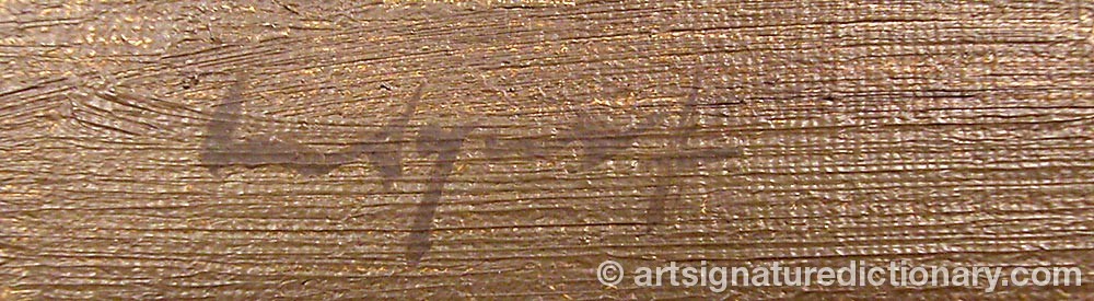 Authentic signature by Jonas Petter LUNDQUIST on  artwork