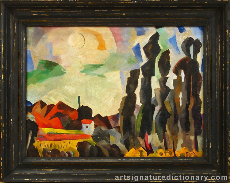 Close-up details showing Robert Rafaelovich FALK signature forgery characteristics