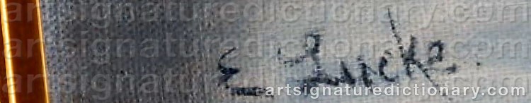 Authentic signature by Ernst LUCKE on Painting/Watercolour artwork
