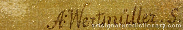 Authentic signature by Adolf Ulrik WERTMÜLLER on  artwork
