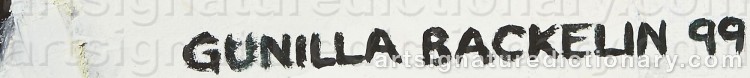 Authentic signature by Gunilla BACKELIN on Painting/Watercolour artwork
