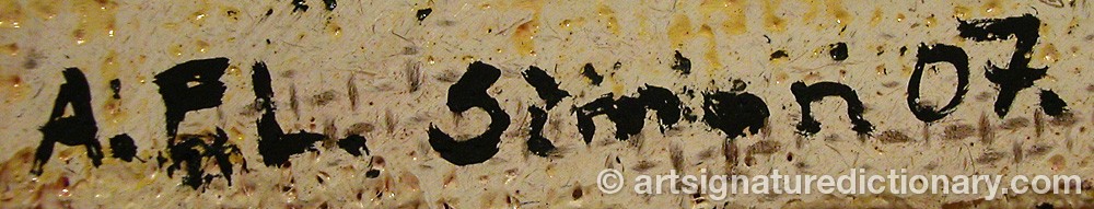 Authentic signature by Ael SIMON on  artwork