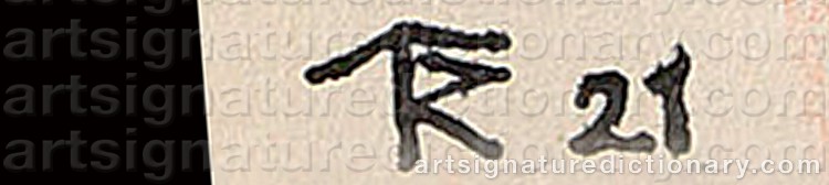 Authentic signature by Thomas RING on artwork