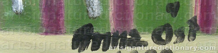 Authentic signature by Anna ÖST on  artwork