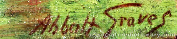 Authentic signature by Abbott Fuller GRAVES on  artwork