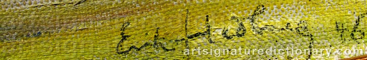 Authentic signature by Erik ‘Ecke’ HEDBERG on artwork