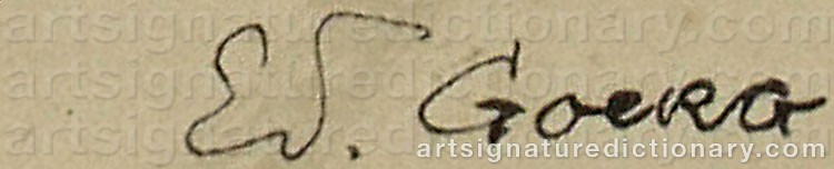 Authentic signature by Edouard Joseph GOERG on artwork